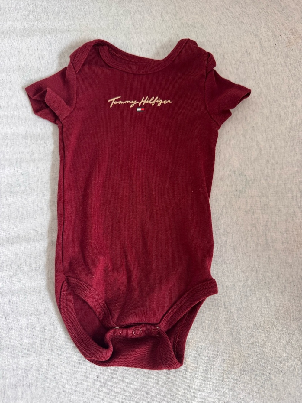 Tommy Hilfiger Maroon Infant One-Piece Bodysuit